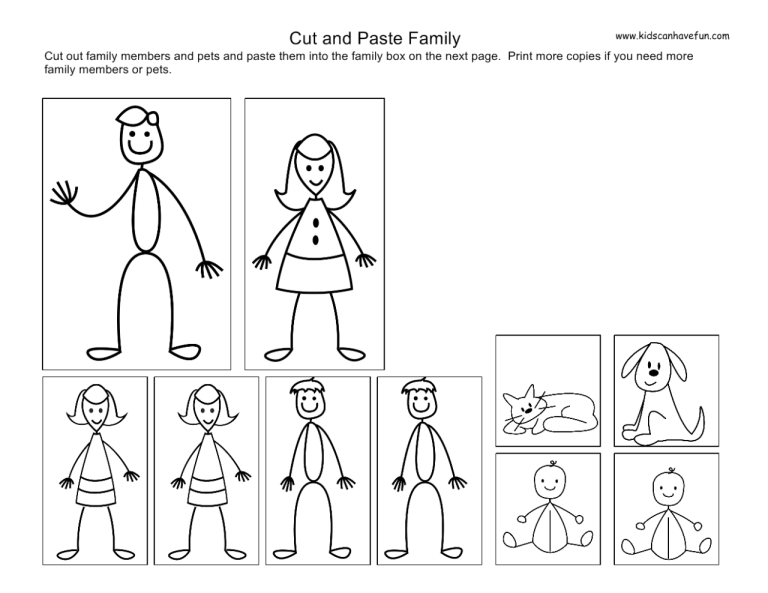 Preschool My Family Worksheets For Kindergarten