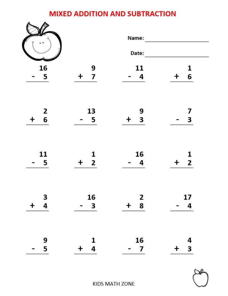 Subtraction 1st Grade Math Worksheets Pdf