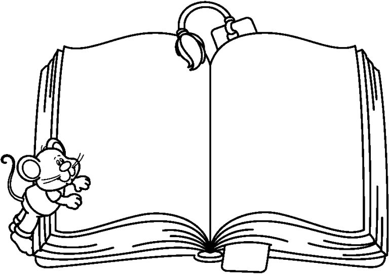 Book Clipart Coloring Page