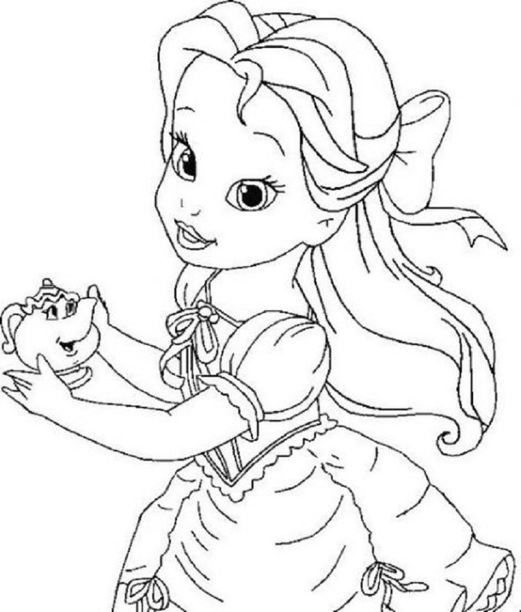 Baby Princess Belle Coloring Pages