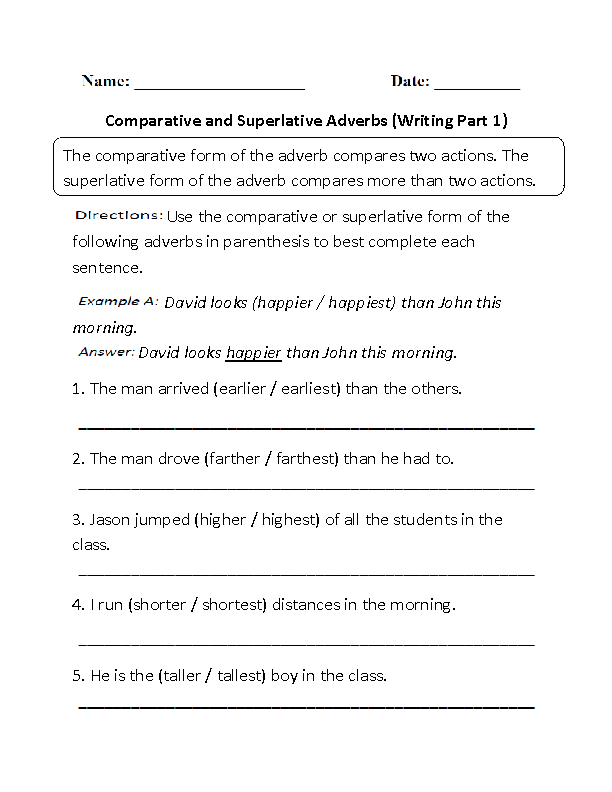 5th Grade 4th Grade Adverbs Worksheet