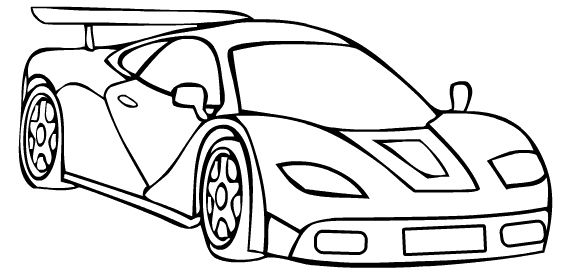 Easy Simple Race Car Coloring Pages