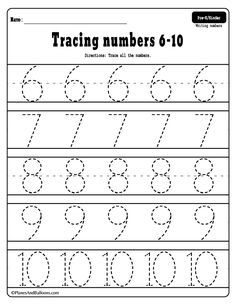 Kindergarten Number Tracing Worksheets Pdf