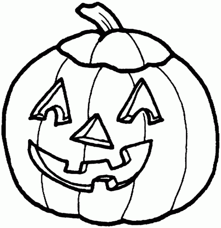 Halloween Cute Pumpkin Coloring Pages For Kids