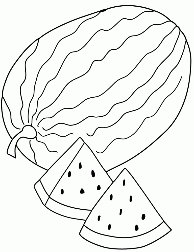 Watermelon Coloring Pages For Kids