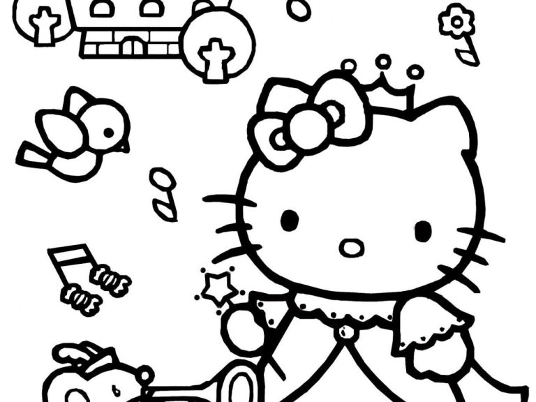 Disney Princess Coloring Pages Princess Hello Kitty Drawing