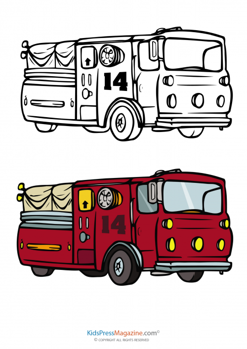 Fire Truck Coloring Book Printable