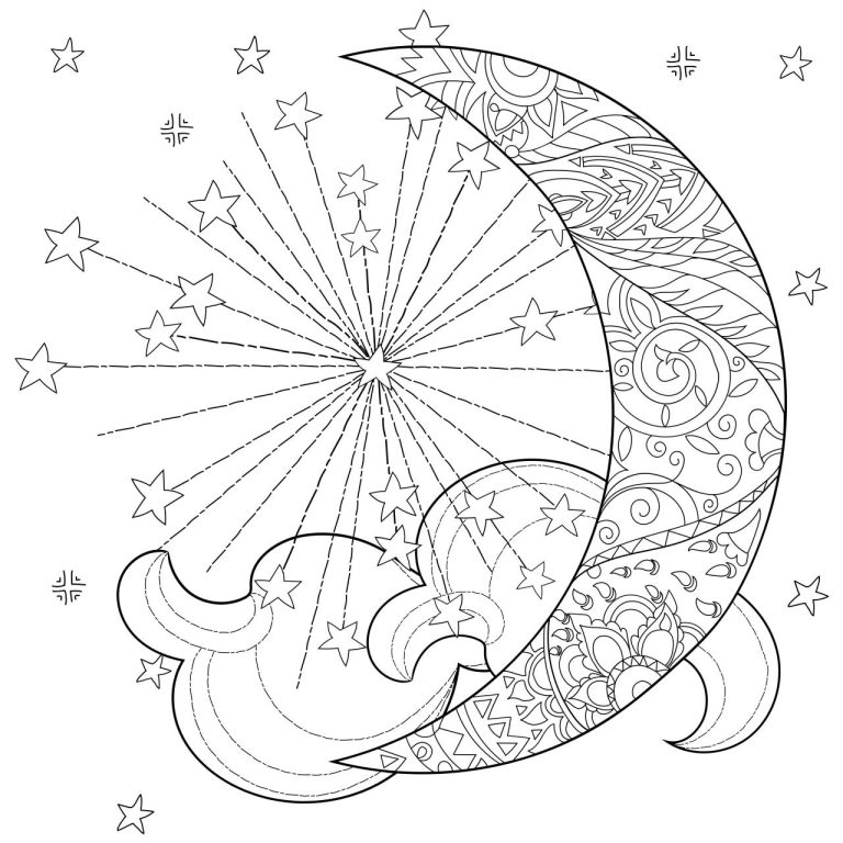 Printable Sun And Moon Mandala Coloring Pages