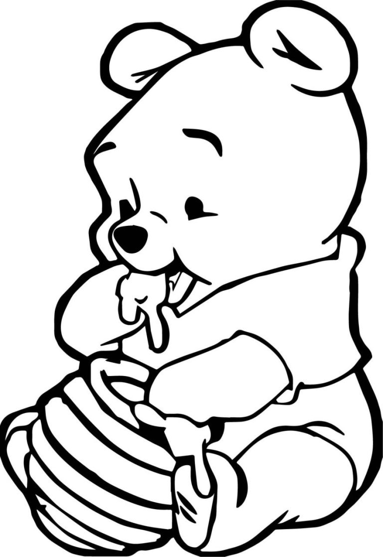 Cute Baby Winnie The Pooh And Friends Coloring Pages