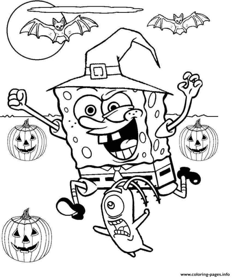 Halloween Spongebob Squarepants Coloring Pages