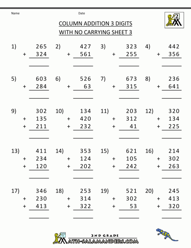 Multiplication Worksheets Grade 3 Printable