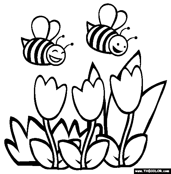 Bee Coloring Page Clipart