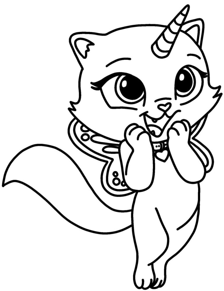 A Coloring Page Of A Cat
