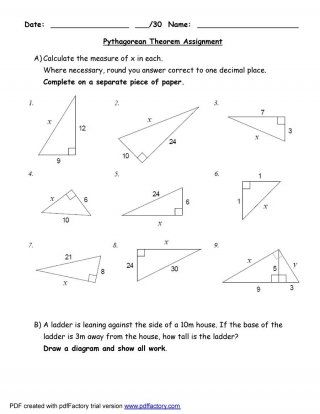 Pythagorean Theorem Worksheet Pdf Answers