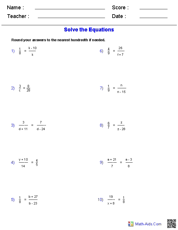 9th Grade Algebra 1 Worksheets Printable