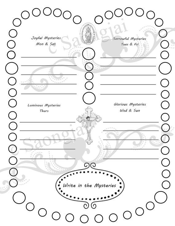 Catholic Holy Rosary Coloring Pages