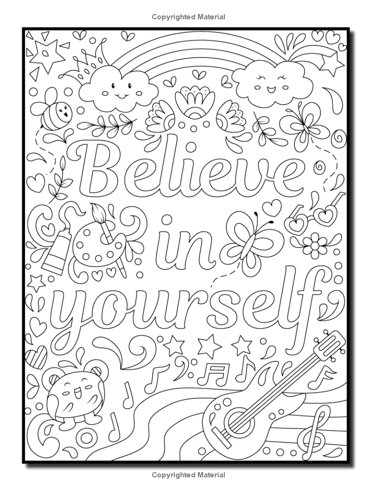Encouragement Free Printable Positive Affirmation Coloring Pages