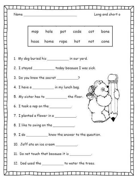 Second Grade Phonics Worksheets Grade 2