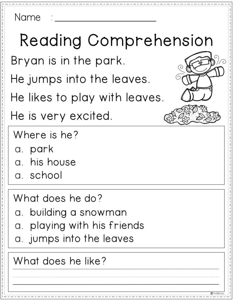 First Grade Reading Worksheets For Grade 1