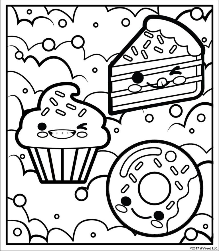 Donut Unicorn Cake Donut Kawaii Food Coloring Pages