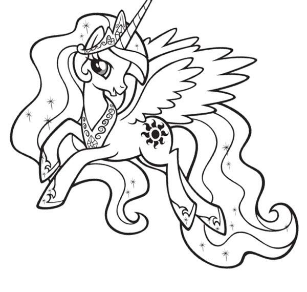 Unicorn Princess Celestia Coloring Pages