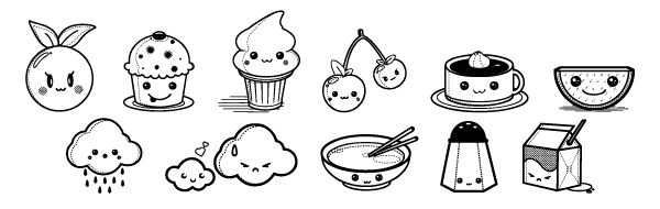 Easy Kawaii Dessert Food Cute Coloring Pages