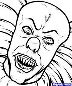 Scary Clown Halloween Spooky Scary Clown Halloween Coloring Pages