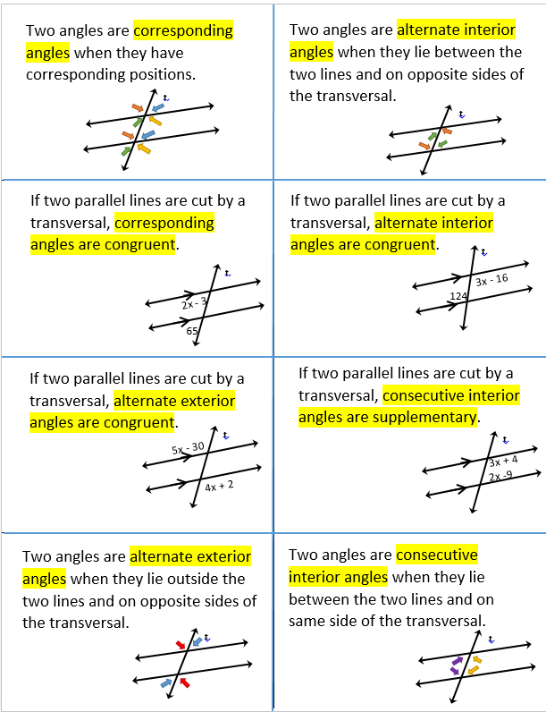 3.2 Parallel Lines And Transversals Worksheet Answers