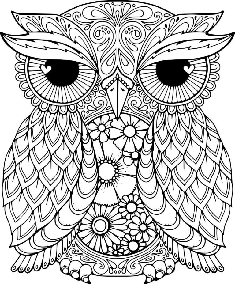 Easy Owl Mandala Coloring Pages