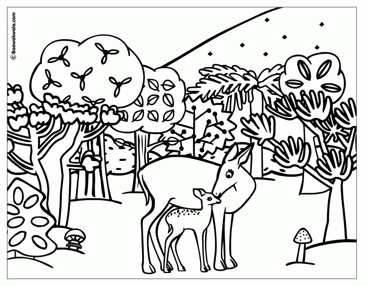 Forest Coloring Pages For Kids