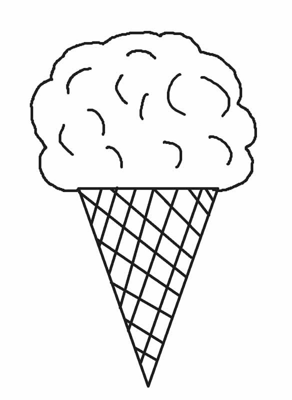 Empty Ice Cream Cone Coloring Page