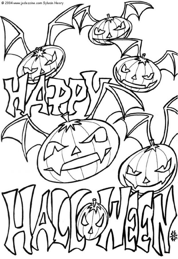 Scary Bat Halloween Coloring Pages Printable