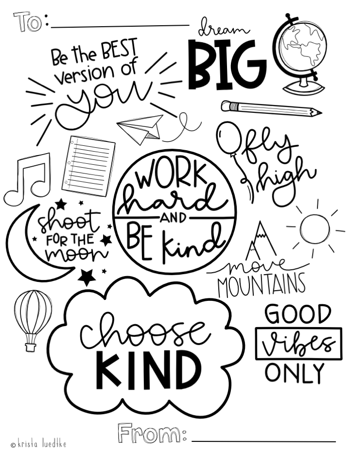 Motivational Coloring Pages For Students