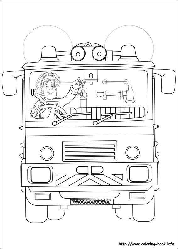 Fireman Sam Fire Truck Coloring Pages