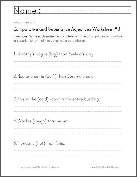 4th Grade Adjectives Worksheets For Grade 4