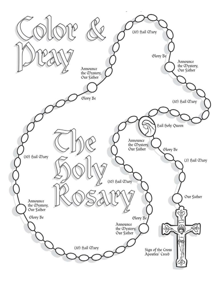 Children's Rosary Printable Holy Rosary Coloring Pages