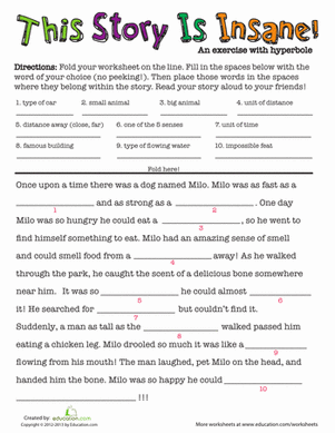 Hyperbole Worksheets For Grade 4