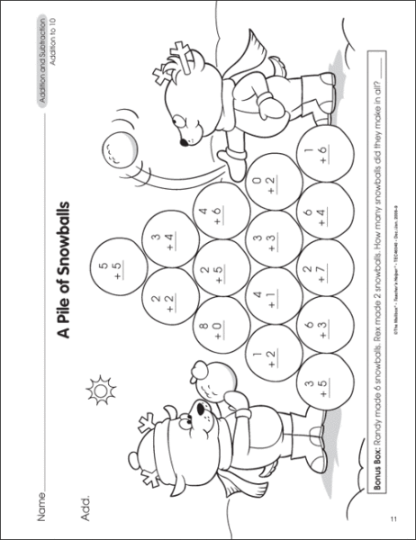 Addition First Grade Worksheets Free