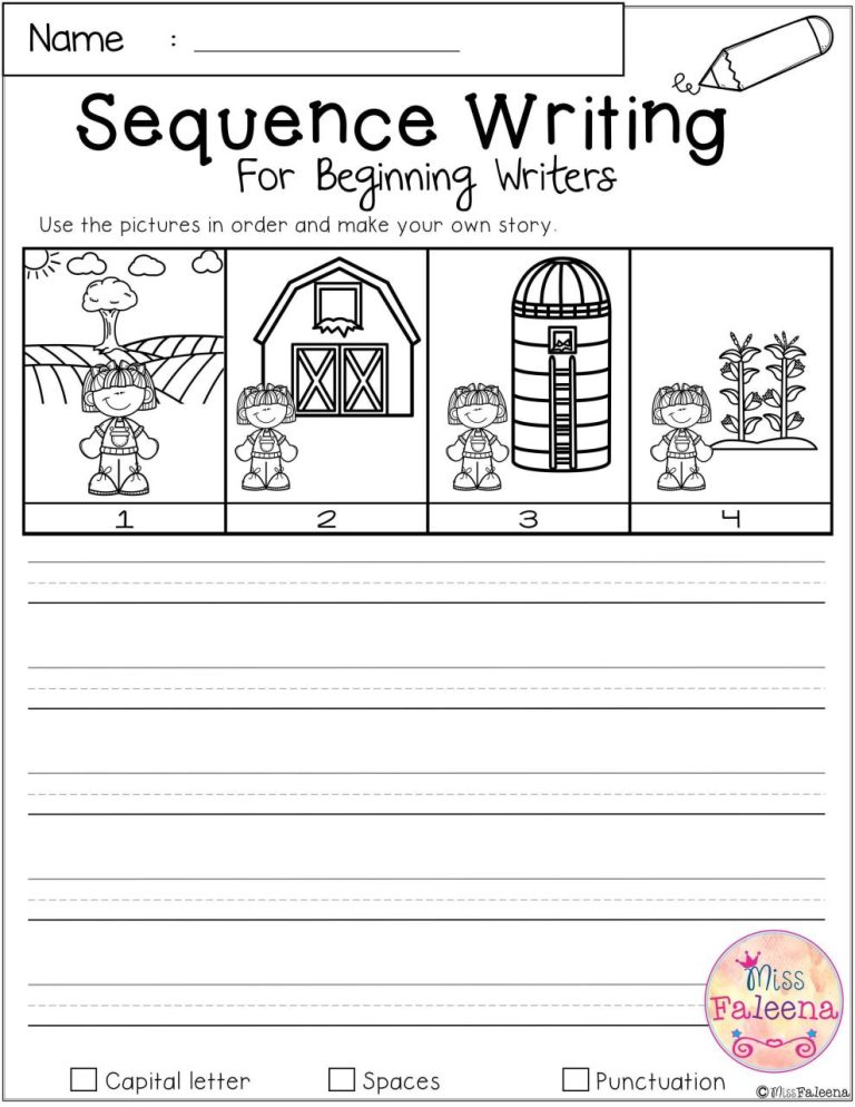 Writing Worksheets For Kindergarten Free