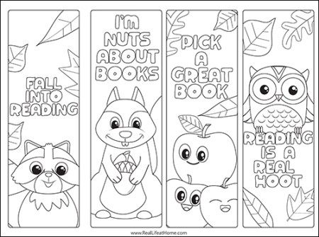 Free Printable Kids Coloring Bookmarks