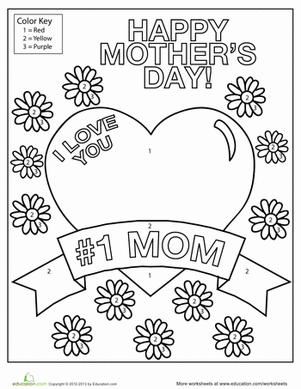 Love Cute Mom Coloring Pages
