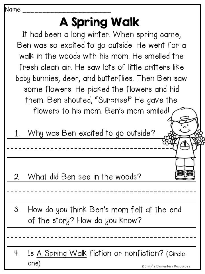 Fall Reading Comprehension Worksheets For 2nd Grade