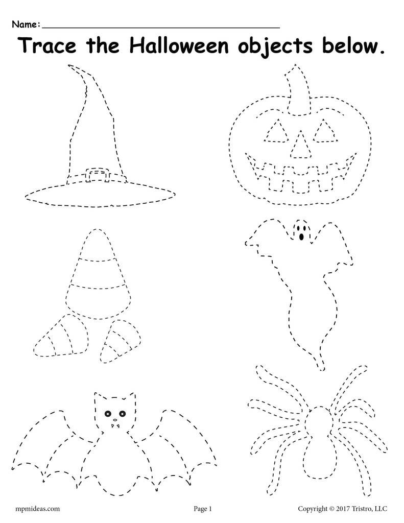 Preschool Halloween Tracing Worksheets