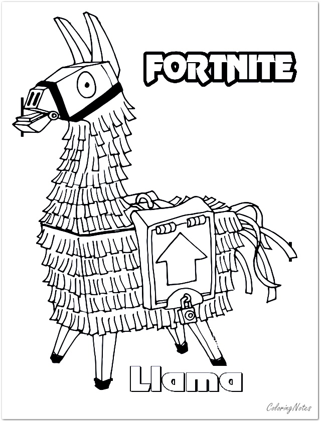 Fortnite Llama Coloring Page Printable