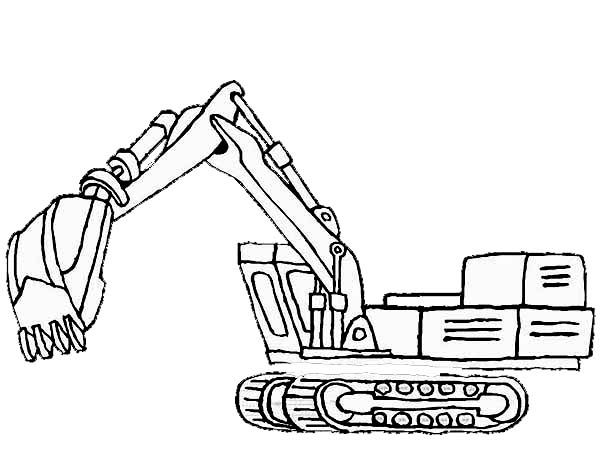 Excavator Coloring Page For Kids