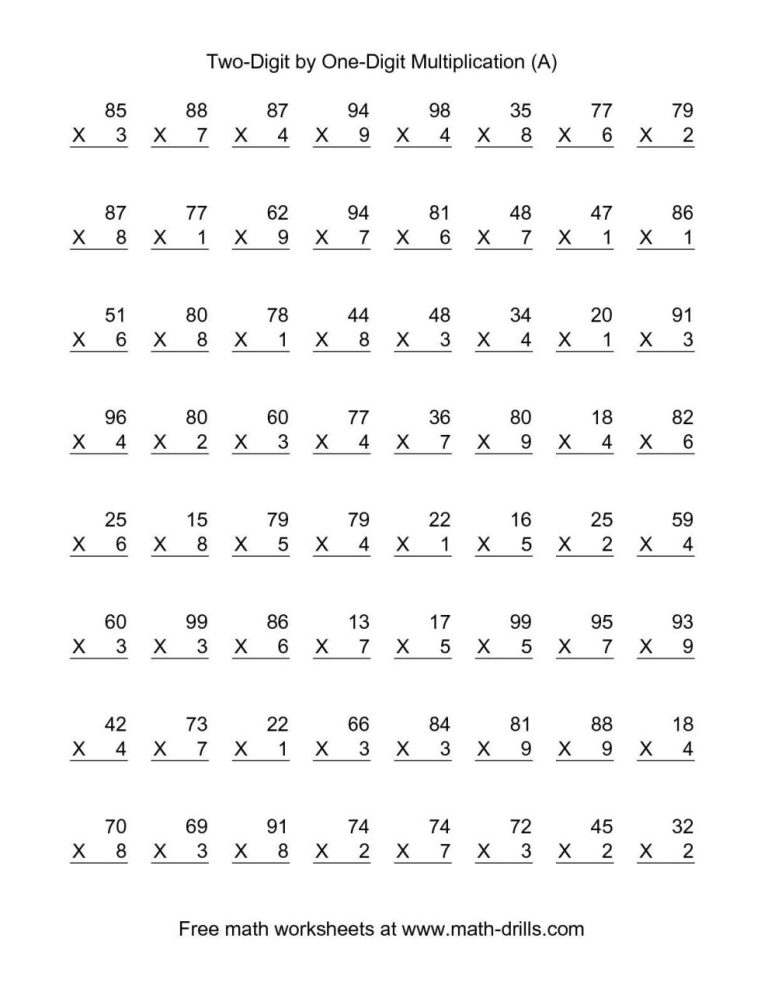 Multiplication Worksheets Grade 2 Free