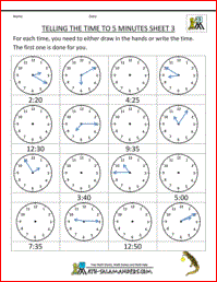 Time Worksheets Grade 3 Printable
