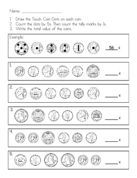Touch Math Money Worksheets Free