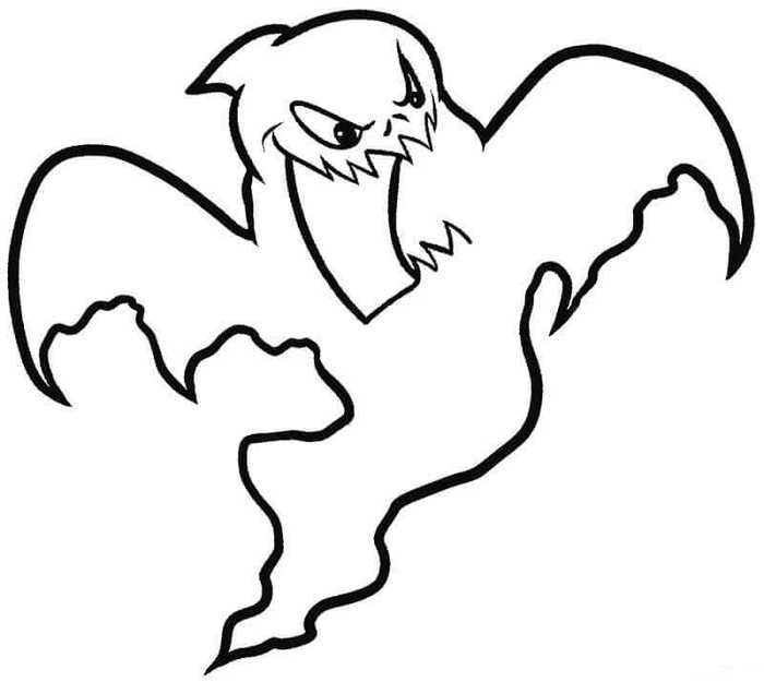 Cartoon Scary Ghost Coloring Pages