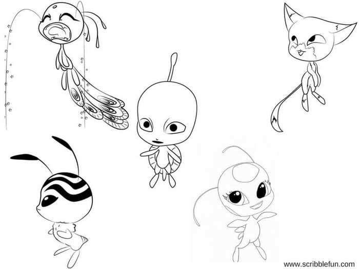 Miraculous Ladybug Tikki And Plagg Coloring Pages